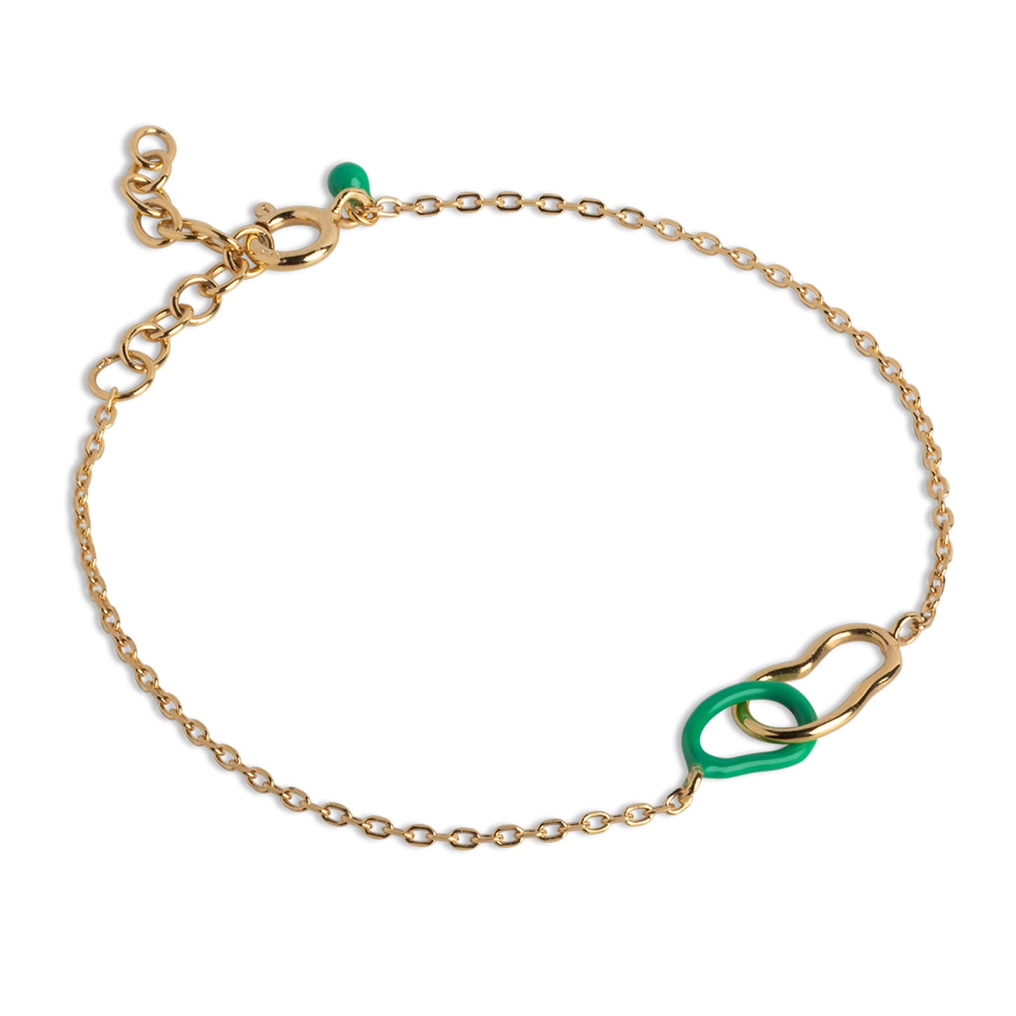 ENAMEL Copenhagen  Armband, Organic Double Circle Bracelets Grass Green