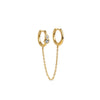 ENAMEL Copenhagen Hoops, Nova Chain One Piece Earrings White CZ