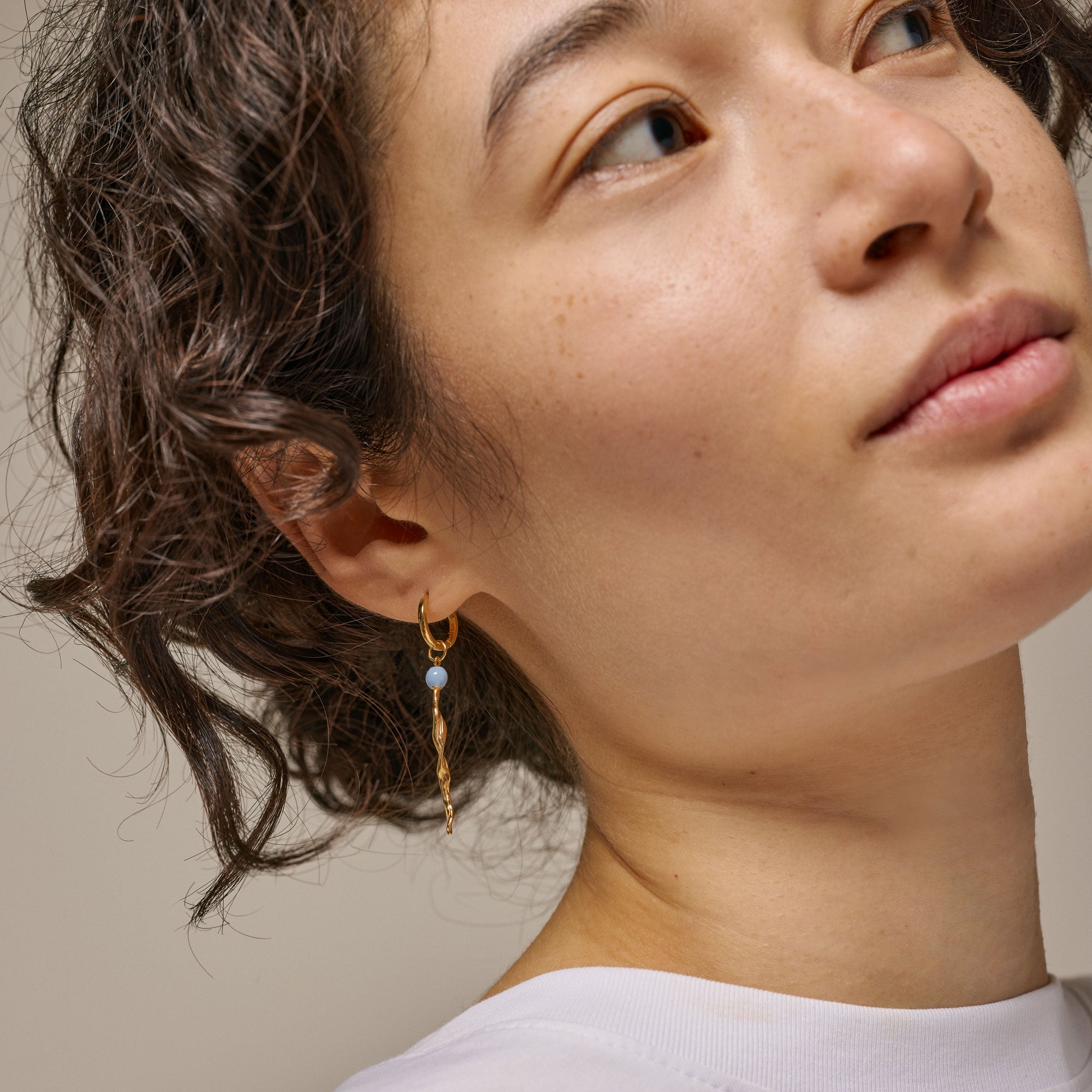 ENAMEL Copenhagen  Hoops, Mona Earrings Steel Blue