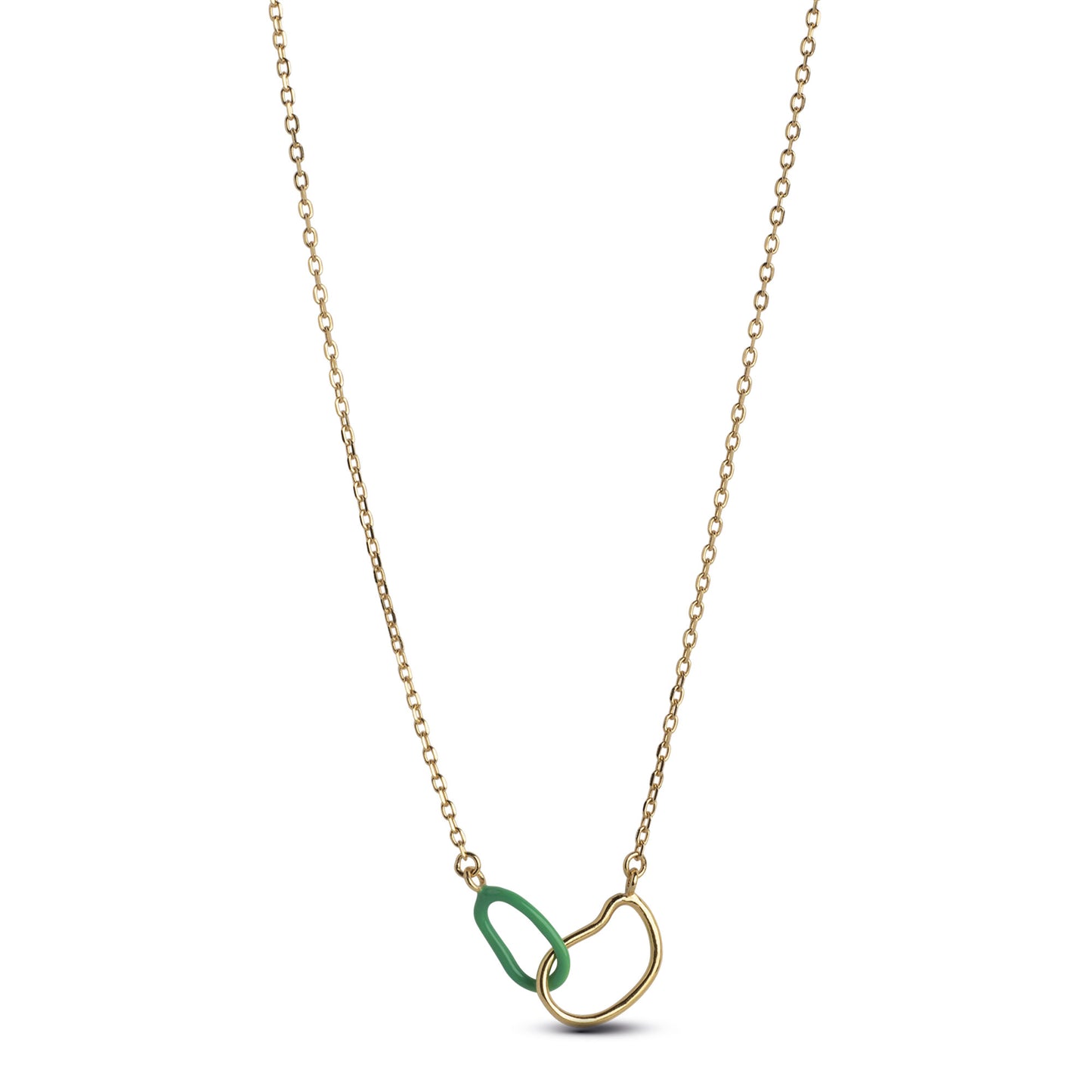 ENAMEL Copenhagen  Halsband, Organic Double Circle Necklaces Grass Green