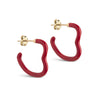 ENAMEL Copenhagen Örhängen, Organic Enamel Heart Earrings Red
