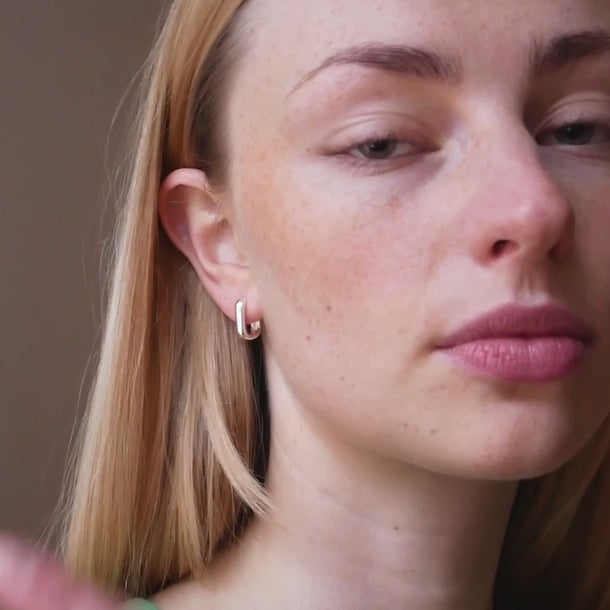 ENAMEL Copenhagen Hoops, Square 15 mm Earrings 925S