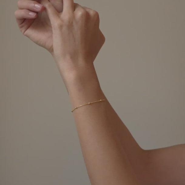 ENAMEL Copenhagen Armband, Beaded Chain Bracelets Gold Plated