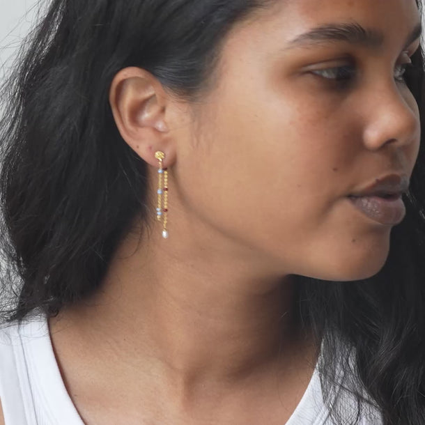 ENAMEL Copenhagen Örhängen, Lola Pearl Earrings Blue Wine
