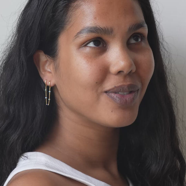 ENAMEL Copenhagen Örhängen, Lola Chain One Piece Earrings Earthtone