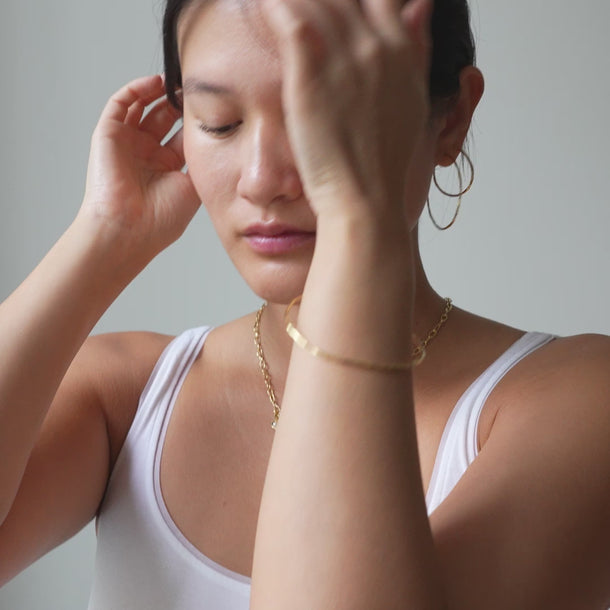 ENAMEL Copenhagen Hoops, Organic Arena Large Earrings 925S/GP/M