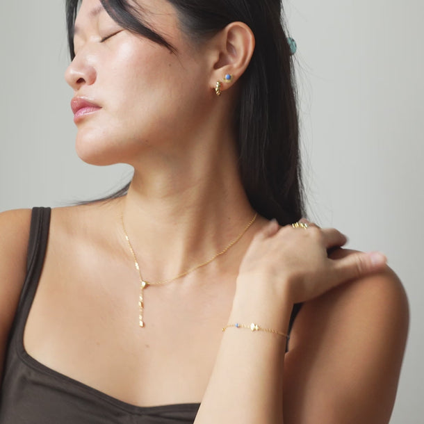 ENAMEL Copenhagen Studs, Soleil Earrings Cornflower