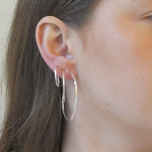 ENAMEL Copenhagen Hoops, Organic Arena Medium Earrings Silver Plated