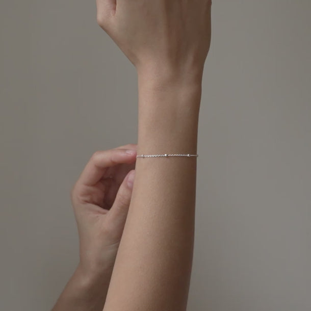 ENAMEL Copenhagen Armband, Beaded Chain Bracelets Silver Plated