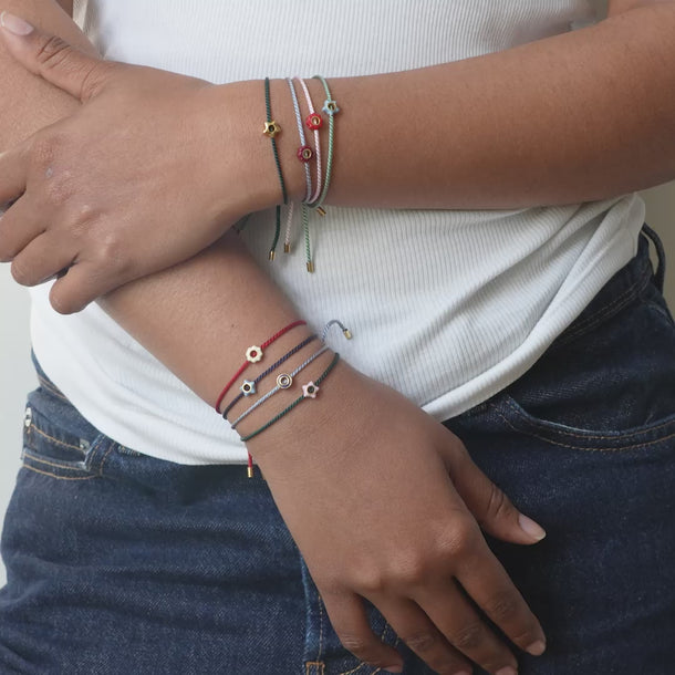 ENAMEL Copenhagen Armband, Enamel Tokens Bracelets Steel Blue/Navy Blue
