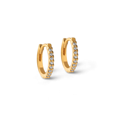 ENAMEL Copenhagen Hoops, Petite Flora 8 mm Earrings 925S/GP/M